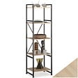 TECTAKE - Etagère bibliothèque MANCHESTER style industriel 47,5 x 34,5 x 151,5 cm Bois clair industriel, Chêne Sonoma - vignette