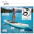 TECTAKE - Planche de stand-up paddle 2 en 1 gonflable kit complet blanc/turquoise, stable, légère, antidérapante - vignette