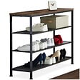 TECTAKE - Étagère à chaussures PORTSMOUTH 100x30,5x72,5cm Bois foncé industriel, rustique - vignette