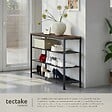 TECTAKE - Étagère à chaussures PORTSMOUTH 100x30,5x72,5cm Bois foncé industriel, rustique - vignette
