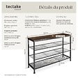TECTAKE - Étagère à chaussures PORTSMOUTH 100x30,5x72,5cm Bois foncé industriel, rustique - vignette
