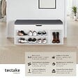 TECTAKE - Banc à chaussures NATALYA avec coussin d'assise 104x30x49cm blanc - vignette