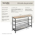 TECTAKE - Étagère à chaussures PORTSMOUTH 100x30,5x72,5cm Bois clair industriel, Chêne Sonoma - vignette