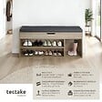 TECTAKE - Banc à chaussures NATALYA avec coussin d'assise 104x30x49cm Bois clair, Chêne Sonoma - vignette