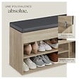TECTAKE - Banc à chaussures NATALYA avec coussin d'assise 104x30x49cm Bois clair, Chêne Sonoma - vignette