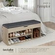 TECTAKE - Banc à chaussures NATALYA avec coussin d'assise 104x30x49cm Bois clair, Chêne Sonoma - vignette