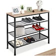 TECTAKE - Étagère à chaussures NEWPORT 80,5x30,5x72,5cm Bois clair industriel, Chêne Sonoma - vignette