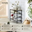 TECTAKE - Étagère à chaussures NEWPORT 80,5x30,5x72,5cm Bois clair industriel, Chêne Sonoma - vignette