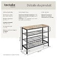 TECTAKE - Étagère à chaussures NEWPORT 80,5x30,5x72,5cm Bois clair industriel, Chêne Sonoma - vignette