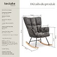TECTAKE - Fauteuil à bascule TORVE rembourré Chenille anthracite - vignette