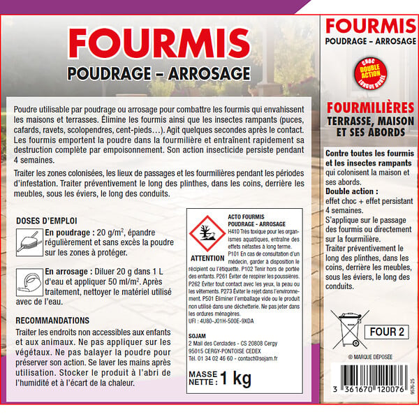 ACTO - ACTO POUDRE FOURMIS POUDRAGE - ARROSAGE - Grand Format - large