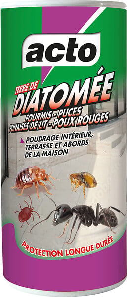 ACTO - Acto terre de diatomée poudre fourmis - puces - punaises de lit - poux rouges - large