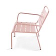 OVIALA - Fauteuil de jardin bas relax acier rose poudré - Palavas - vignette