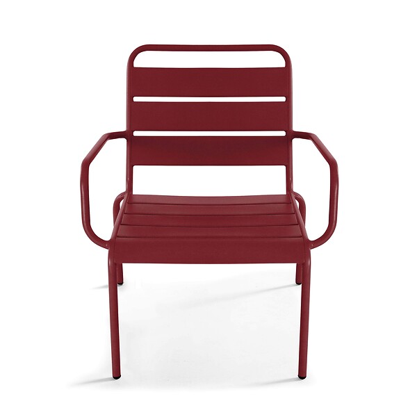 OVIALA - Fauteuil de jardin bas relax acier pourpre - Palavas - large