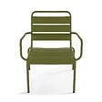 OVIALA - Fauteuil de jardin bas relax acier vert kaki - Palavas - vignette