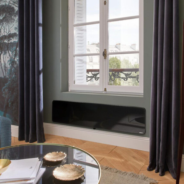 ATLANTIC - Radiateur verre connecté Verali plinthe 1500W noir brillant - ATLANTIC - 507664 - large