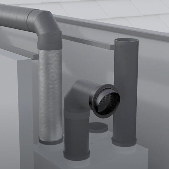AXELAIR - Prise d’air façade inox - Ø 160 mm- réf : PAFI160 - AXELAIR VENTILATION - large