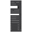 ATLANTIC - Sèche-serviettes connecté Nefertiti étroit avec soufflerie mât droite 1500W anthracite - ATLANTIC - 850094 - vignette
