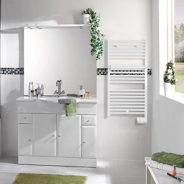 ATLANTIC - Sèche-serviettes électrique 2012 Étroit Atlantic - 500W - Blanc - large