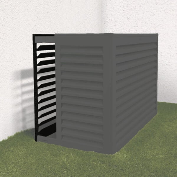 DECOCLIM - Face dos pour cache en aluminium noir foncé taille L - DECOCLIM - 23AL9005-DOS - large