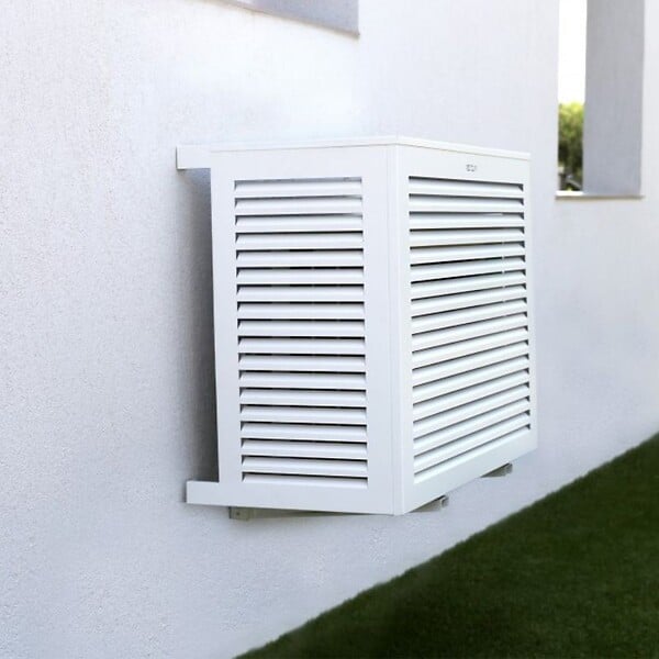 DECOCLIM - Cache clim et pompe à chaleur - Taille S - Alu - Blanc - Decoclim - large