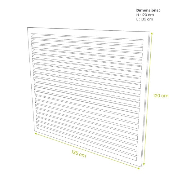 DECOCLIM - Face dos pour cache en aluminium gris clair taille XL - DECOCLIM - 23AXL7035-DOS - large