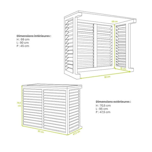 DECOCLIM - Cache unité extérieure en bois taille S - DECOCLIM - DECOCLIM-BS - large
