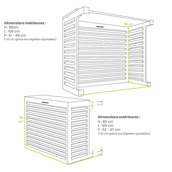 DECOCLIM - Cache unité extérieure en aluminium anthracite taille M - DECOCLIM - 23AM7016 - large