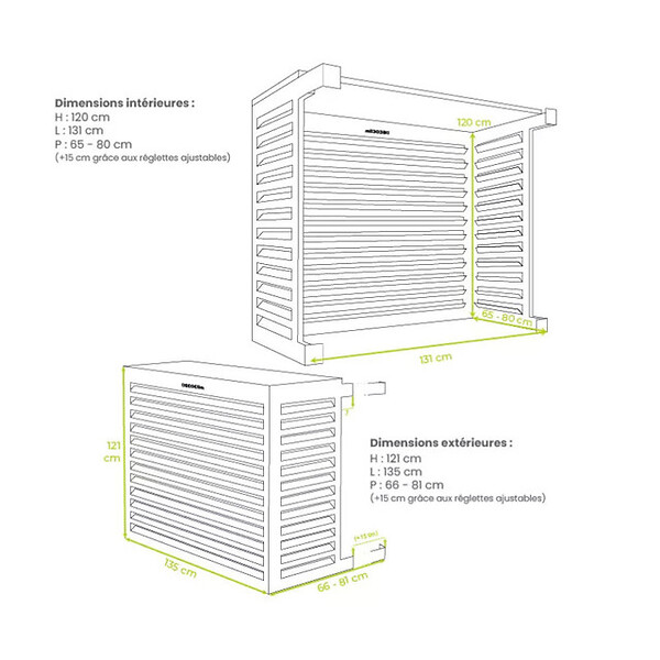 DECOCLIM - Cache unité extérieure en aluminium brun rouge taille XL - DECOCLIM - 23AXL8012 - large