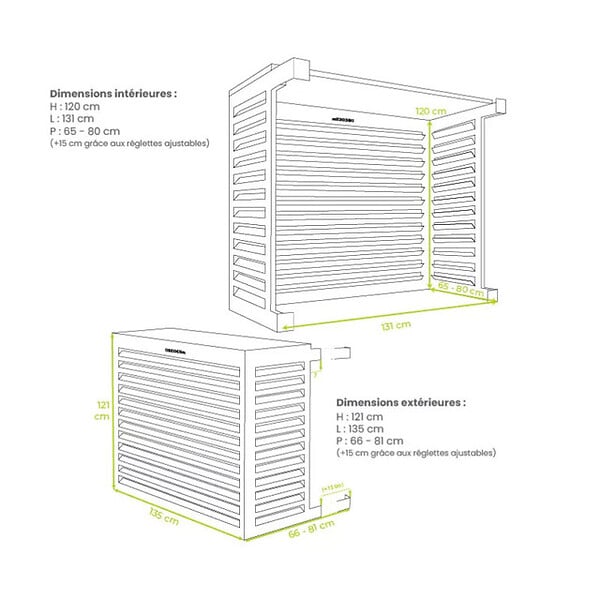 DECOCLIM - Cache unité extérieure en aluminium gris terre d'ombre taille XL - DECOCLIM - 23AXL7022 - large