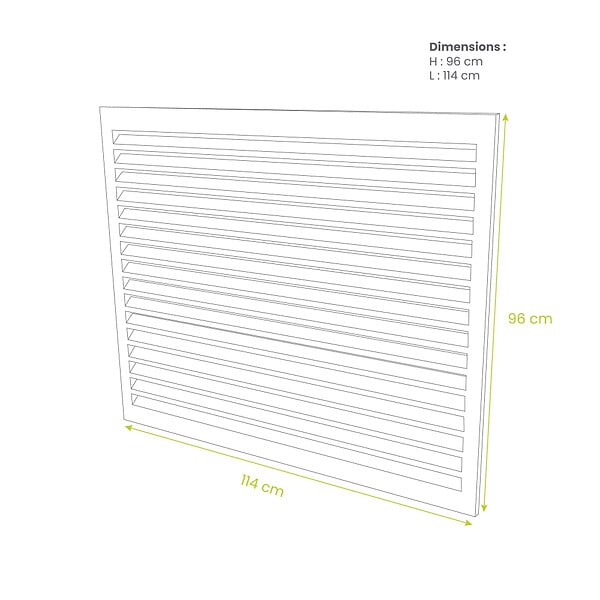 DECOCLIM - Face dos pour cache en aluminium blanc taille L - DECOCLIM - 23AL9010-DOS - large
