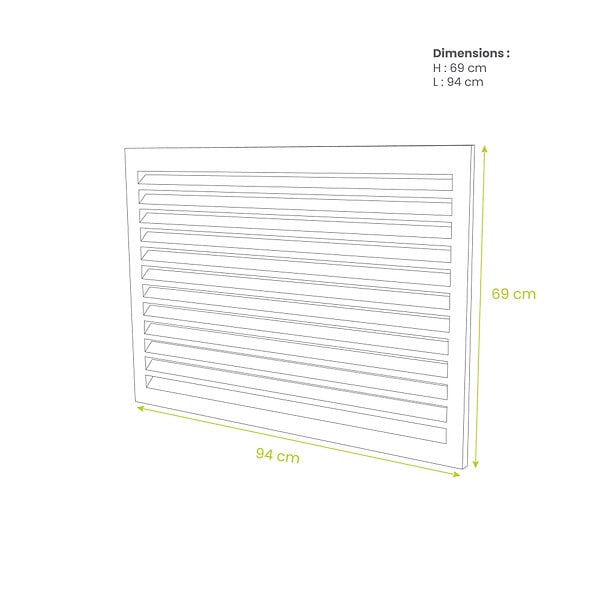 DECOCLIM - Face dos pour cache en aluminium ivoire clair taille S - DECOCLIM - 23AS1015-DOS - large