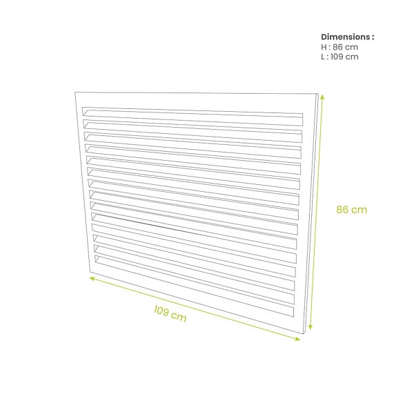 DECOCLIM - Face dos pour cache en aluminium gris clair taille M - DECOCLIM - 23AM7035-DOS - large