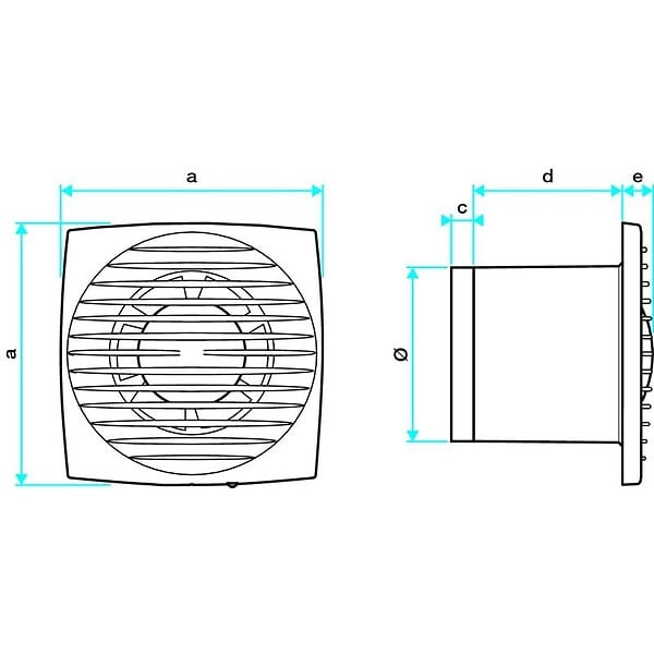 ALDES - Extracteur DESIGN 125 H - 9,3W - 115m3/h - 31dB - Blanc - large