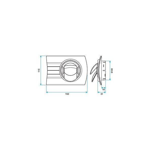 ALDES - Kit bouche d'insufflation BIO - ø80mm - Mur ou plafond - Minigaine - large