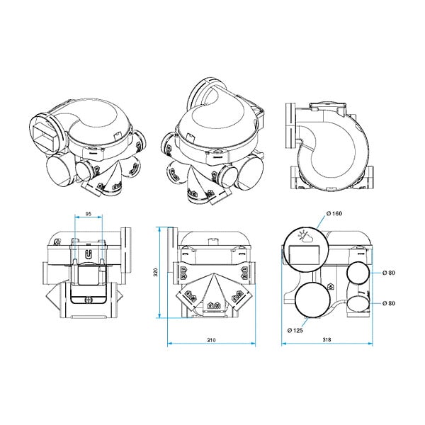 ALDES - Groupe VMC EasyHome Hygro Premium Microwatt - Simple flux Hygroréglable - 35W - 276 m³/h - 31 dB - 7 sanitaires - large
