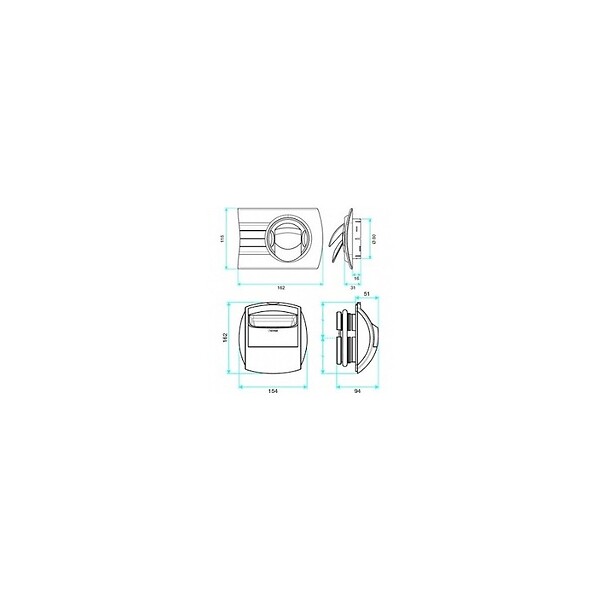 ALDES - Kit bouches autoréglable et extraction pour VMC double flux -  Pour logement T3/T4 - Réseau Algaine - large