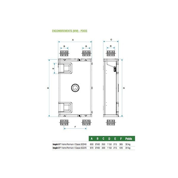 ALDES - Purificateur InspirAIR® Home SC 240 Classic - Droit - large