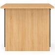 ID MARKET - Ilot central IVO 100 cm bois façon hêtre portes noires avec plan de travail - vignette