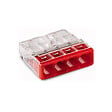 WAGO - Lot de 100 bornes WAGO 2273 - 4 x 0,5 à 2,5mm² Transp. / Rouge - vignette