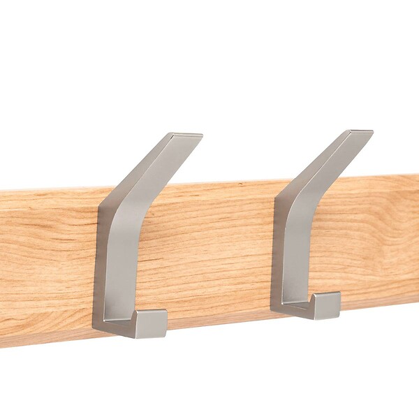 5 FIVE SIMPLY SMART - Patère Ziny 4 têtes L45cm bois clair gris - large