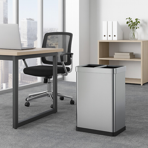 KITCHEN MOVE - Poubelle de tri 2x30L TALLIN inox open top - large