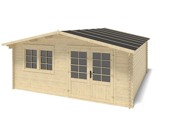 ALTANKA - Abri de jardin en bois - 25m2 - 5x5m - Ep. 34mm - Couleur: naturel - DOM722 - large