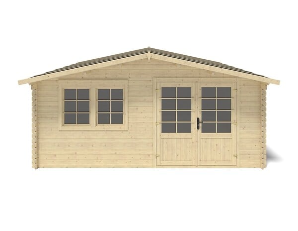 ALTANKA - Abri de jardin en bois - 25m2 - 5x5m - Ep. 34mm - Couleur: naturel - DOM722 - large