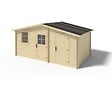 ALTANKA - Abri de jardin en bois - 15m2 - 5x3m - Ep. 28mm - Couleur: naturel - DOM578 - vignette