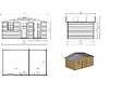 ALTANKA - Abri de jardin en bois - 15m2 - 5x3m - Ep. 28mm - Couleur: naturel - DOM578 - vignette