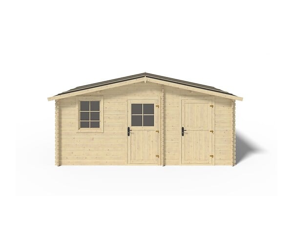 ALTANKA - Abri de jardin en bois - 15m2 - 5x3m - Ep. 28mm - Couleur: naturel - DOM578 - large