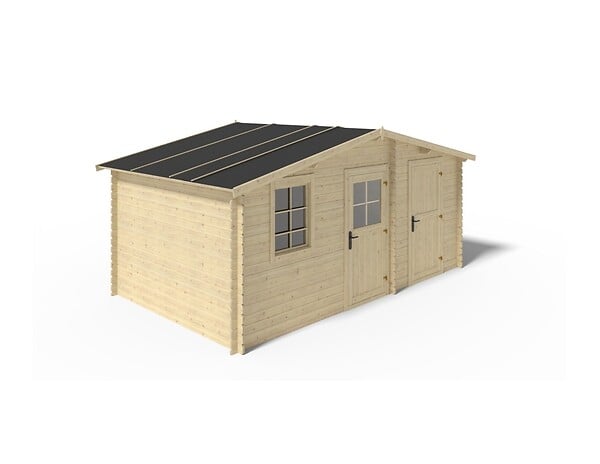 ALTANKA - Abri de jardin en bois - 15m2 - 5x3m - Ep. 28mm - Couleur: naturel - DOM578 - large