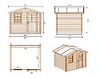 ALTANKA - Abri de jardin en bois - 7.5m2 - 3x2.5m - Ep. 28mm - Couleur: naturel - DOM469 - vignette