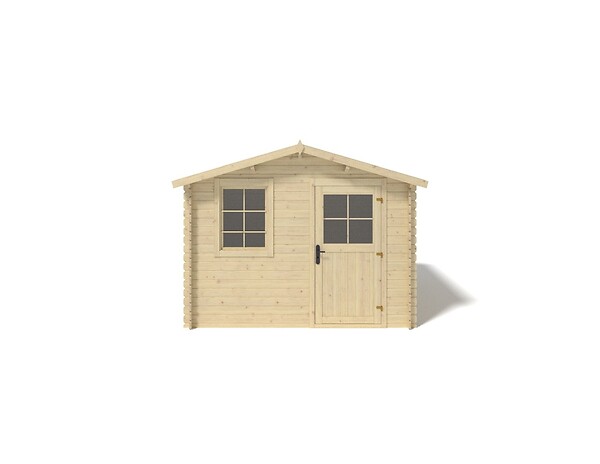 ALTANKA - Abri de jardin en bois - 7.5m2 - 3x2.5m - Ep. 28mm - Couleur: naturel - DOM469 - large